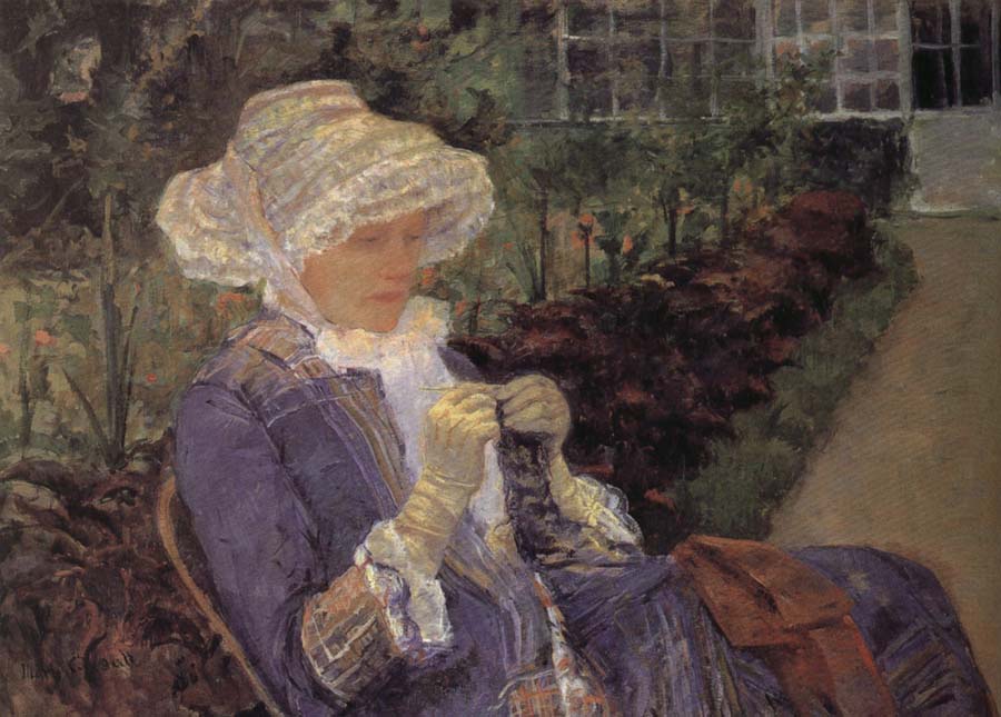 Mary Cassatt Mary is sewing in the garden